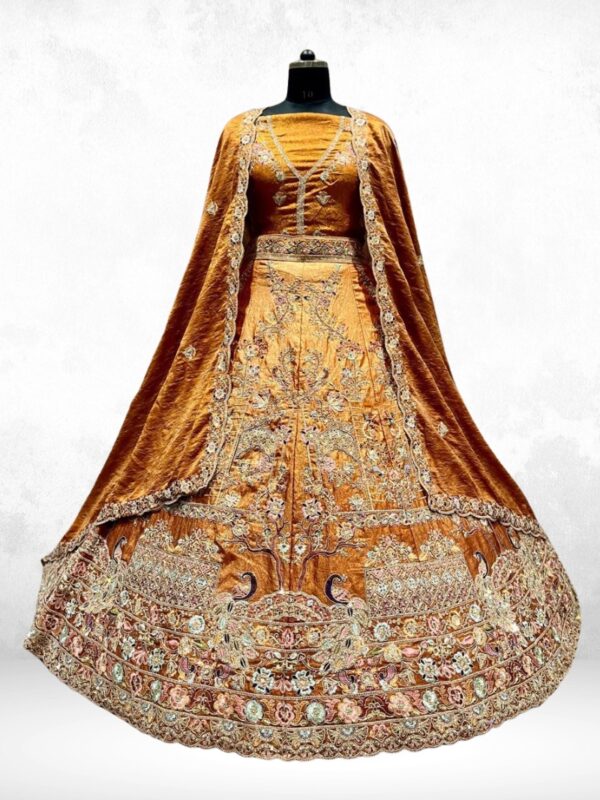 Pention-2 Dark Red Lehenga with Beads & Sequins