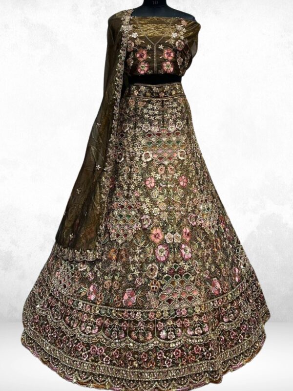 Kites Red Lehenga with Beads & Sequins