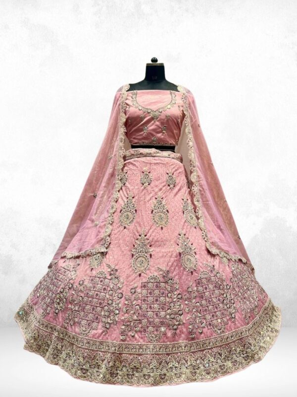 Wardrobes Pink Net Lehenga with Jarkan