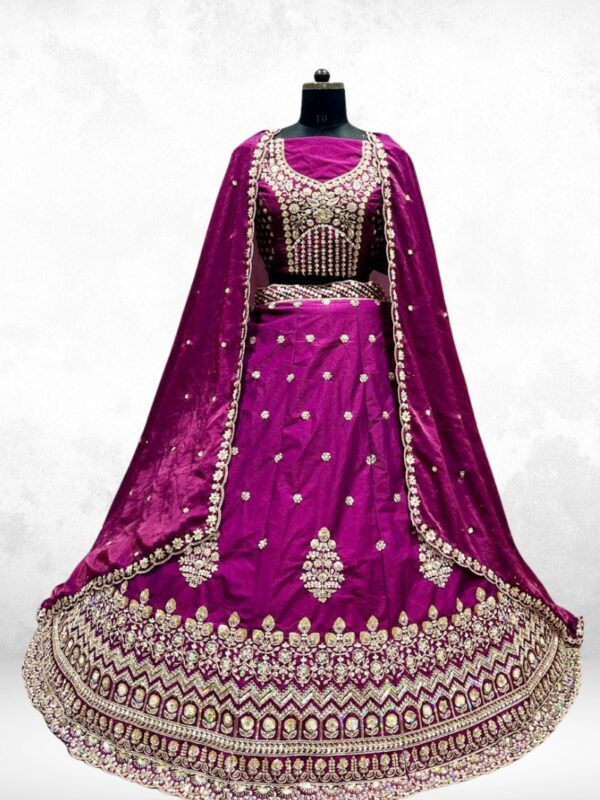 Pention-3 Dark Purple Moss Lehenga