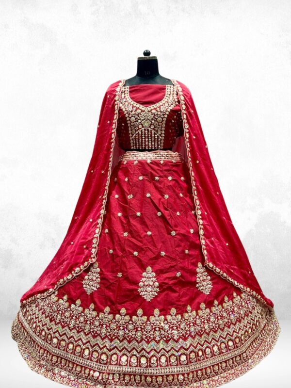 Pention-3 Dark Red Moss Lehenga