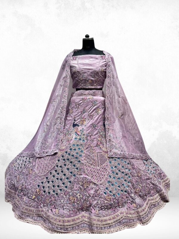 Morni Purple Twill Net Lehenga